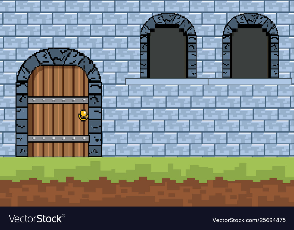 Arcade game world and pixel scene design