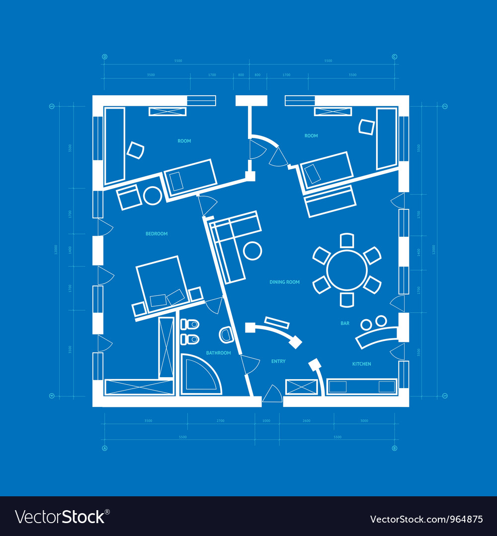 Blueprint Of Apartment Royalty Free Vector Image Blueprint Of Apartment Vector Image