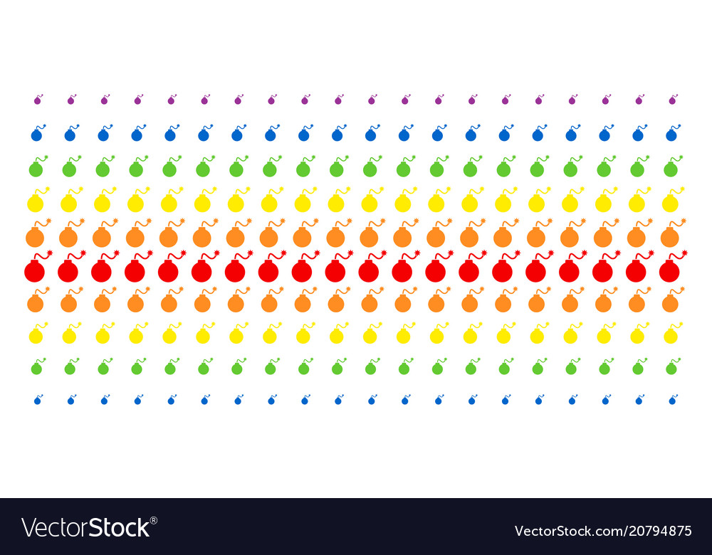 Bomb shape halftone spectrum grid