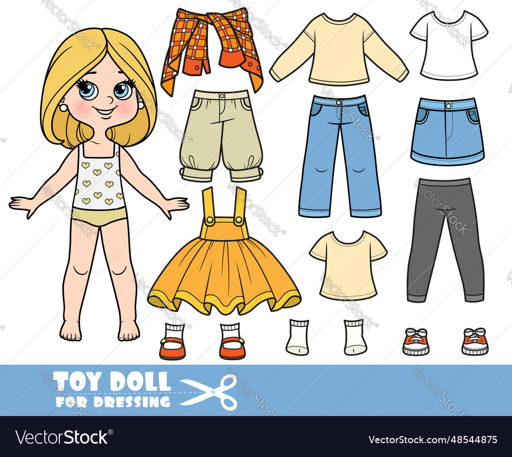 Cartoon girl with bob hairstyle and clothes Vector Image