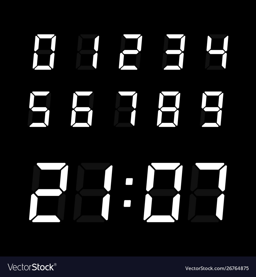 Digital clock number set