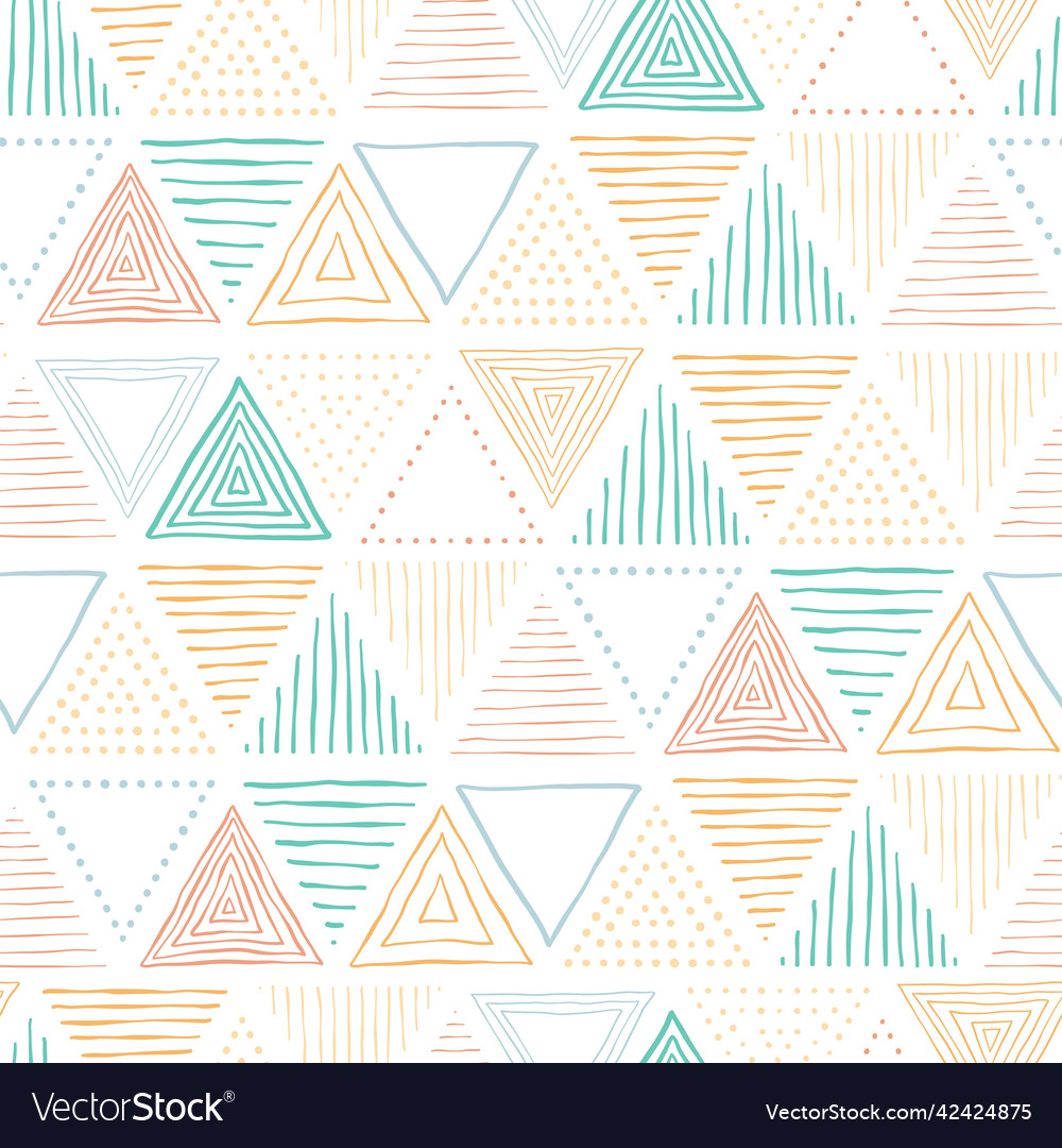 Fun and colorful seamless pattern with hand drawn Vector Image