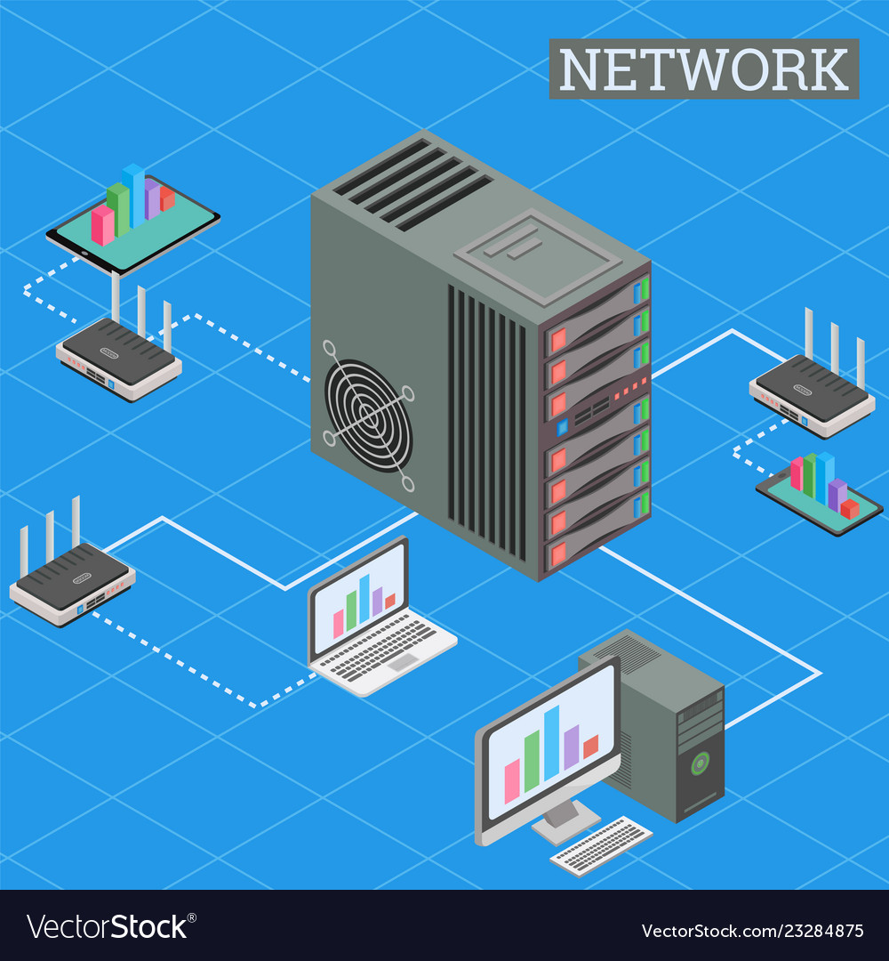 Isometric networking conncetion internet network