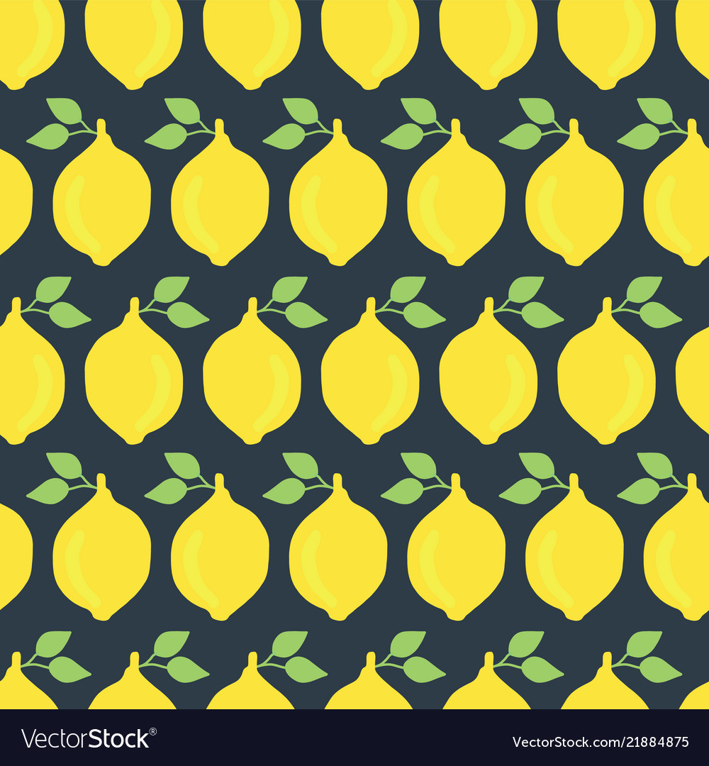 Lemons seamless pattern background black