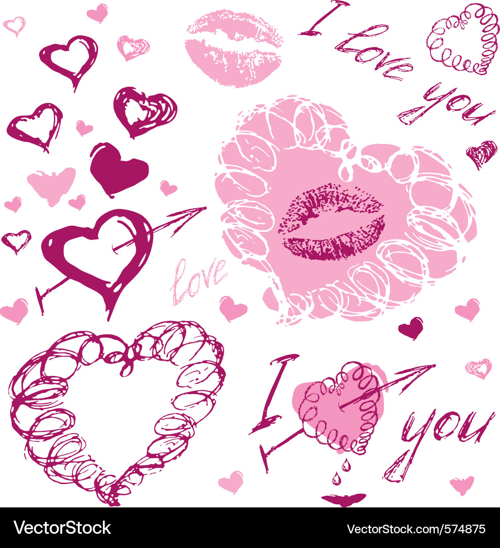 Love doodles Royalty Free Vector Image - VectorStock