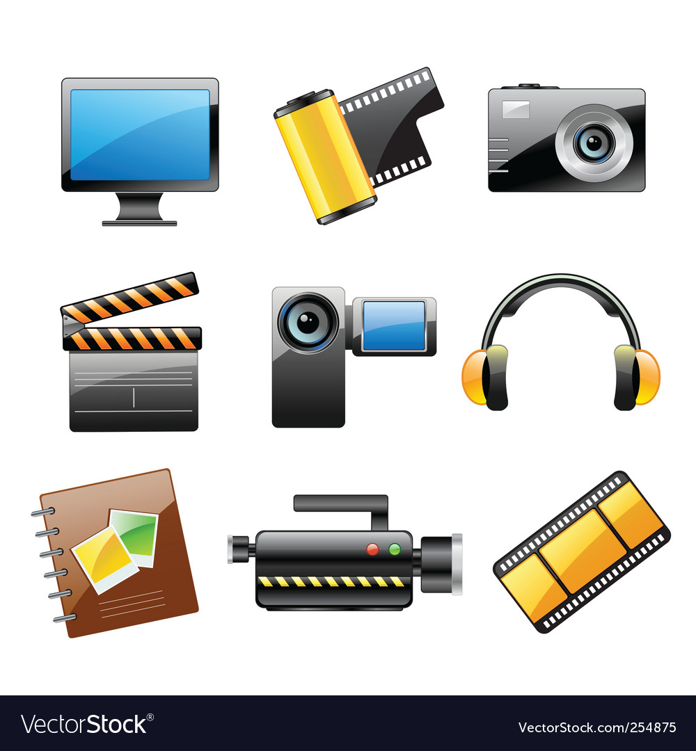 Photo and video icon set