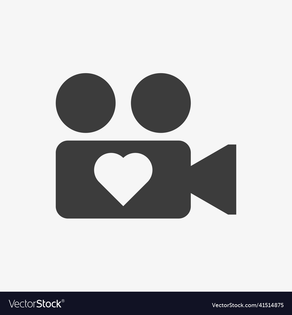 Video camera with heart icon love