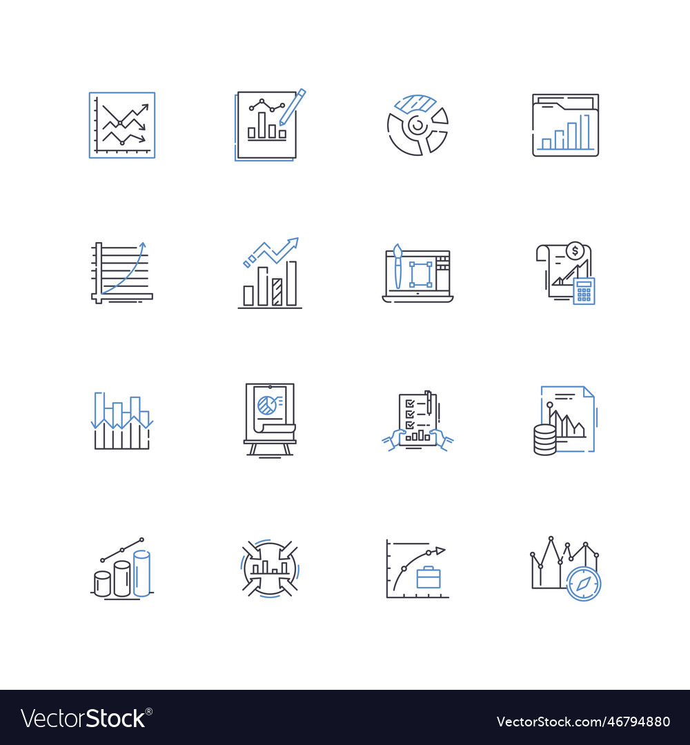 Breakdowns analyses line icons collection failure