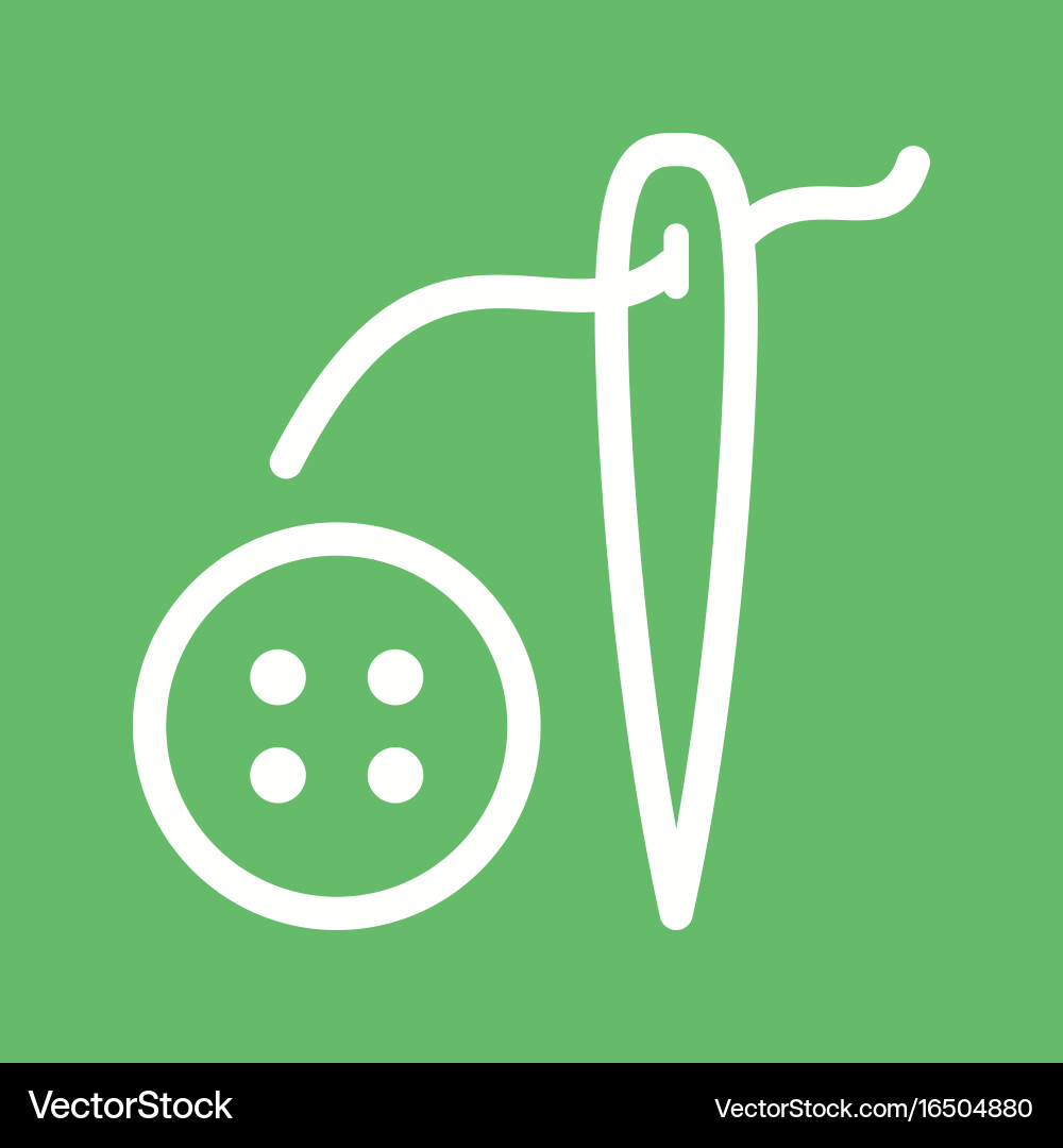 Button and needle Royalty Free Vector Image - VectorStock