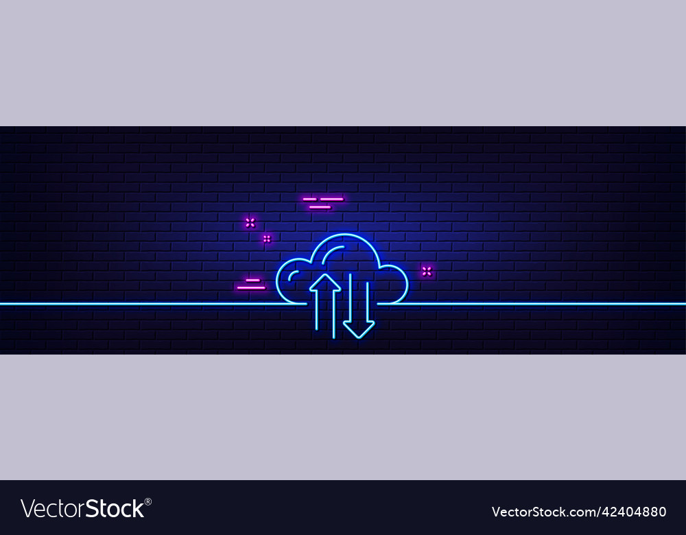 Cloud computing sync line icon internet data vector image Cloud computing sync line icon internet data