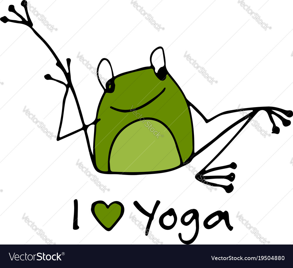 Lustige Yoga Frosch Skizze für Ihr Design