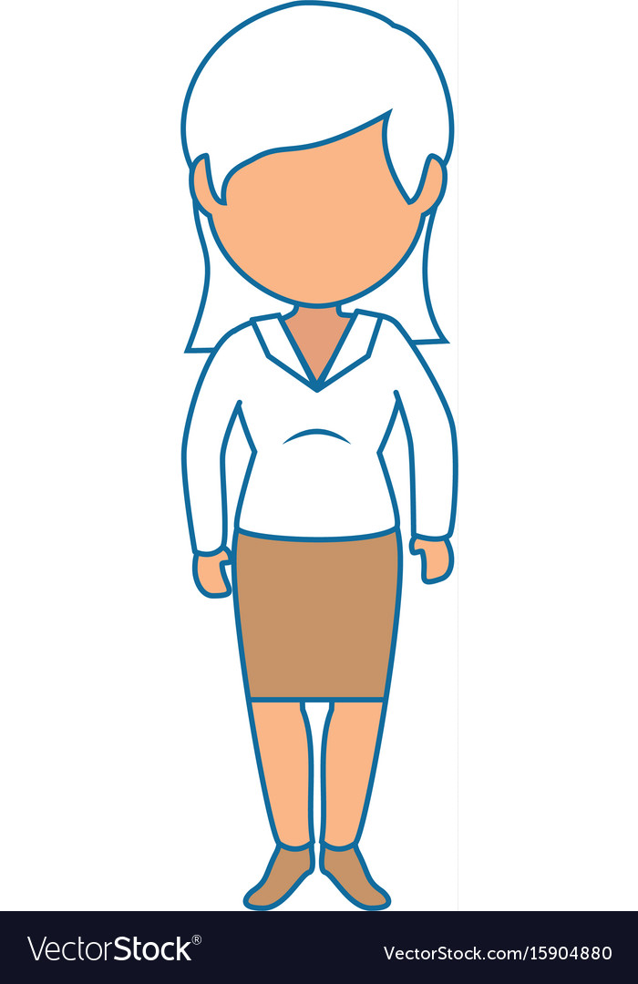 Isolated cute businesswoman standing