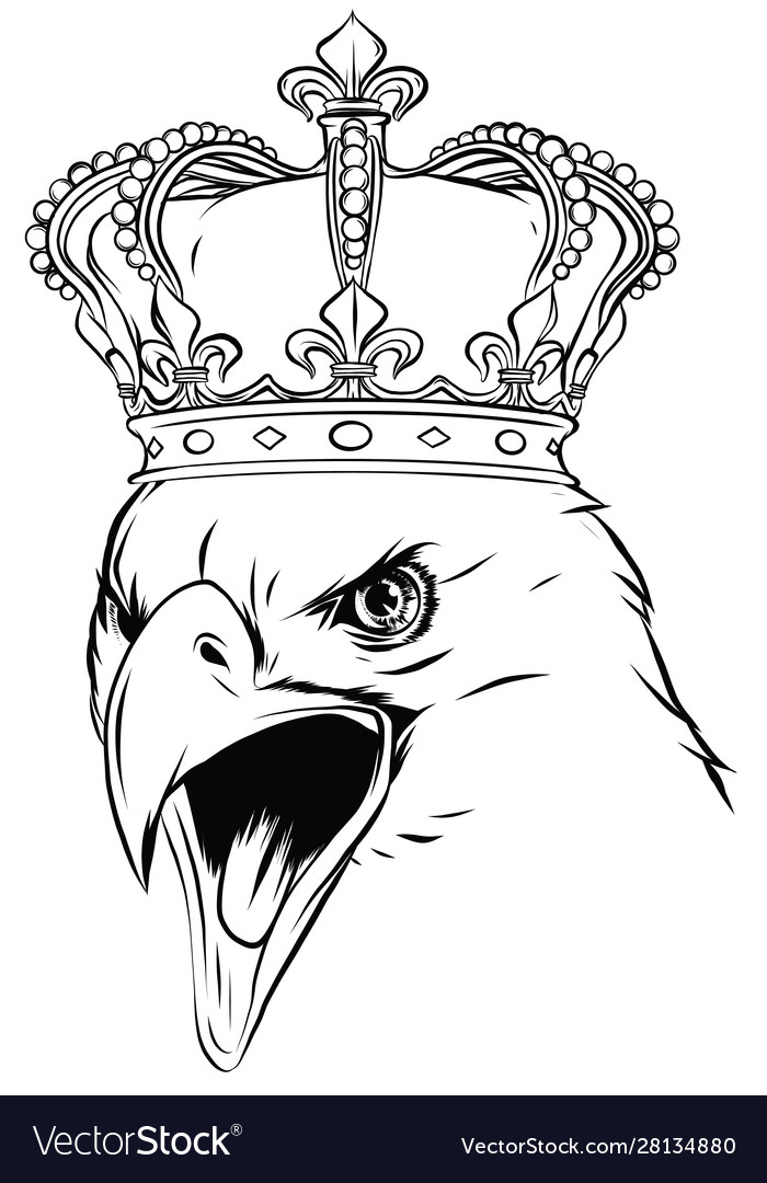 Mascot with crowned american eagle Royalty Free Vector Image