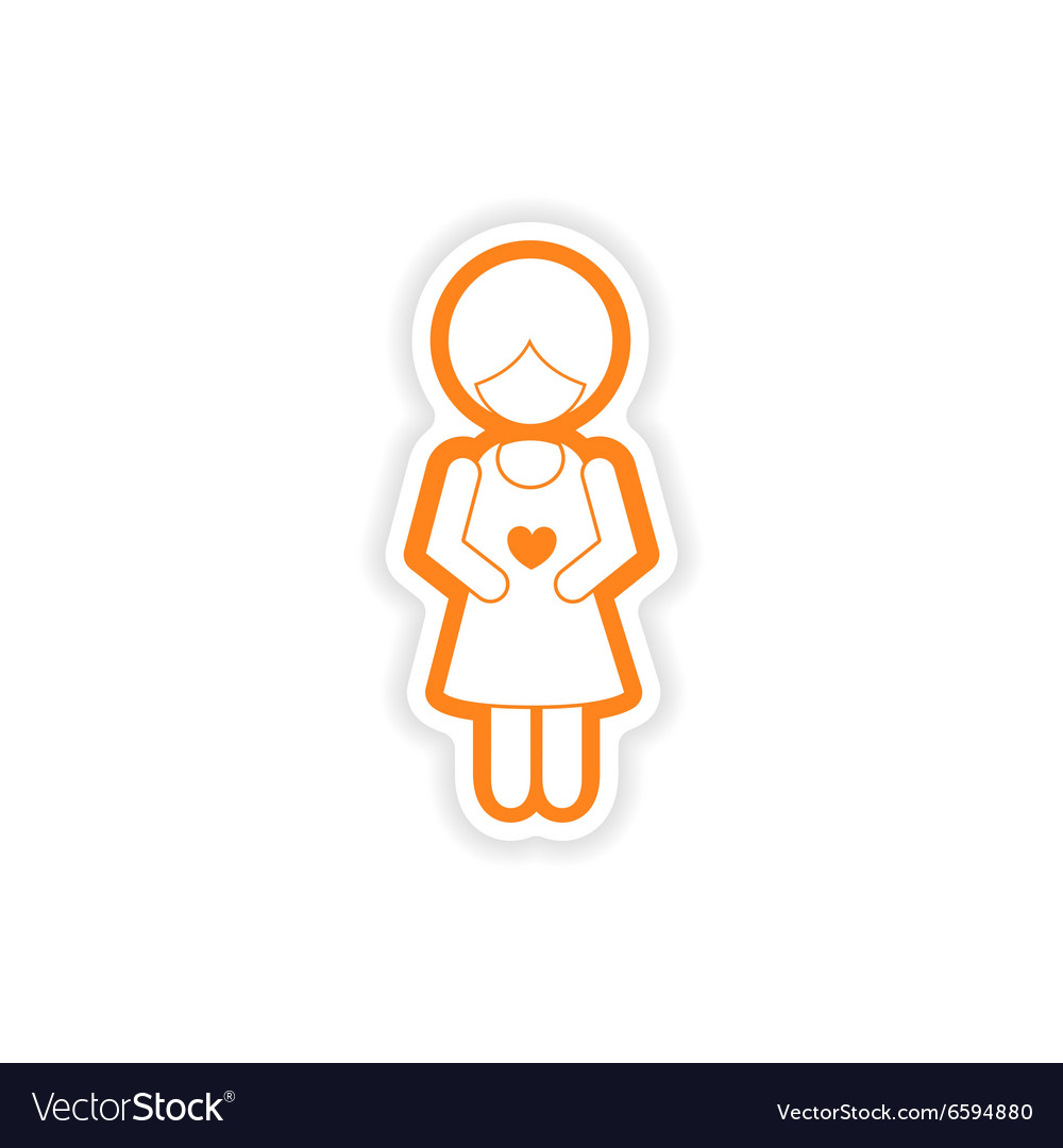 Paper sticker on white background expectant