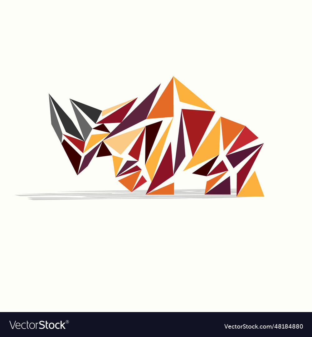 Rhinoceros polygonal origami buntes Logo