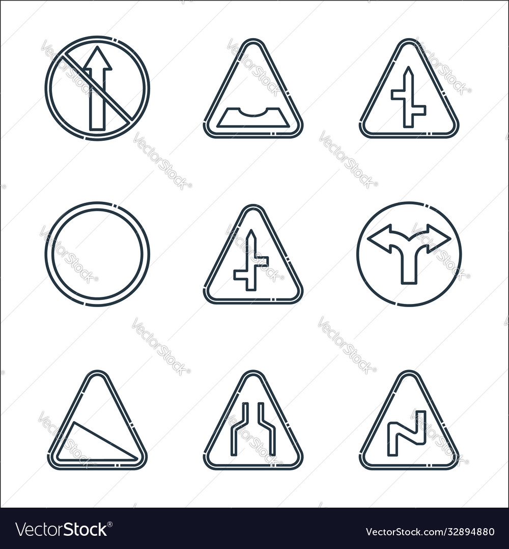 Signaling line icons linear set quality vector image Signaling line icons linear set quality