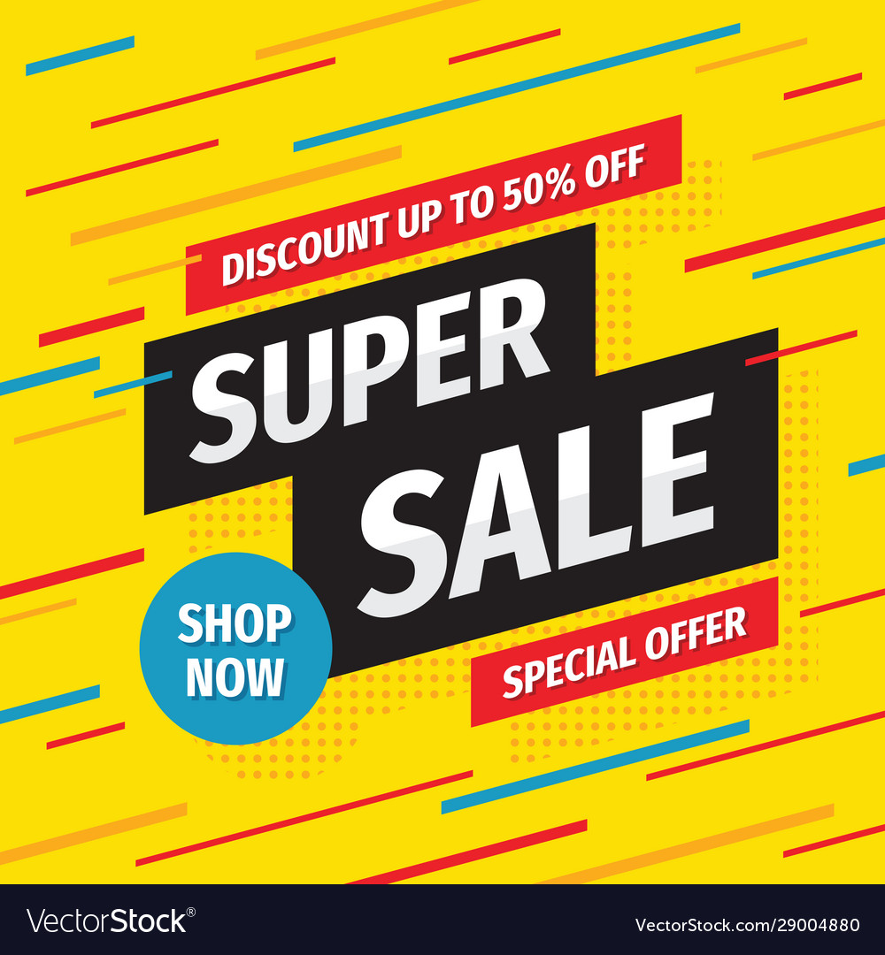 Super sale concept banner template design Vector Image