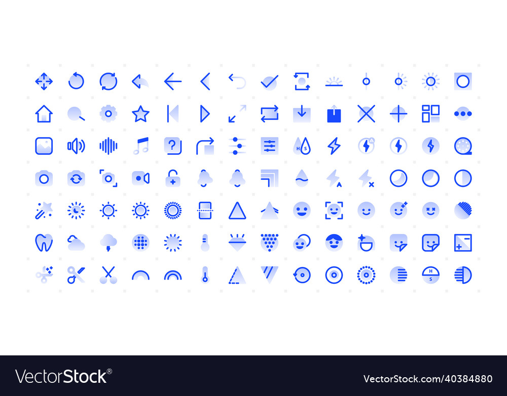 Thin line image editing icons vector image Thin line image editing icons