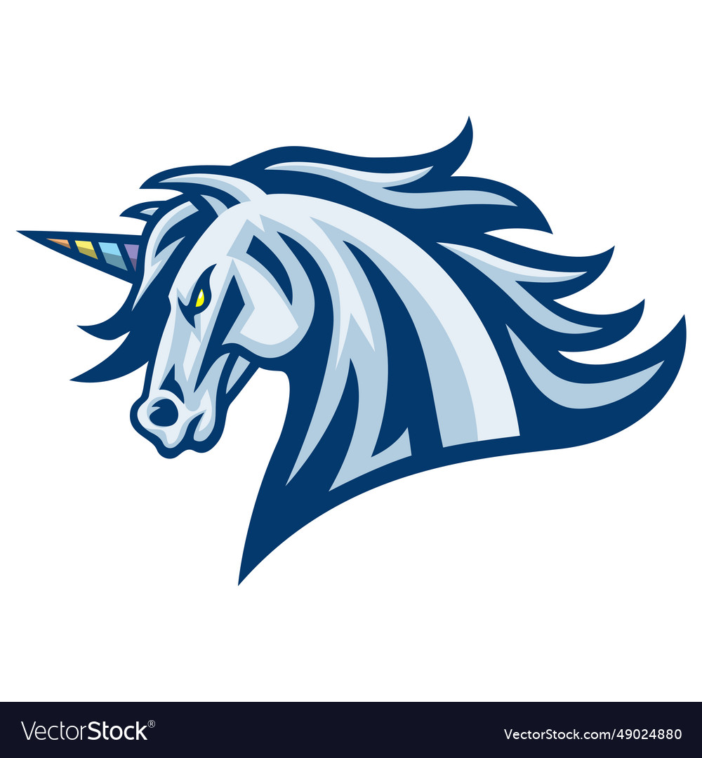 Unicorn logo mascot design Royalty Free Vector Image