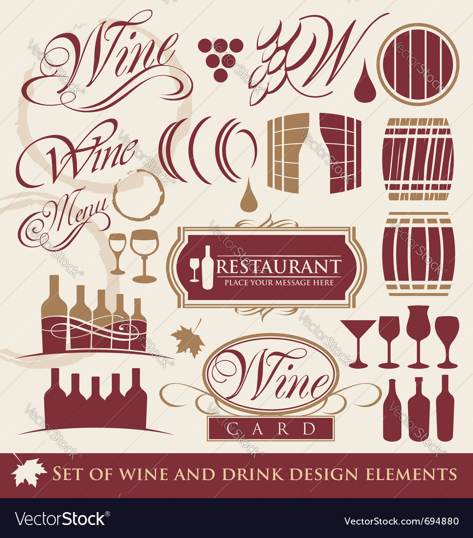 Wine and drink design elements