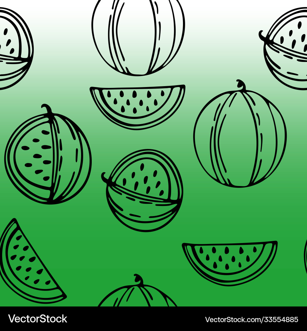 Beautiful pattern with watermelons Royalty Free Vector Image