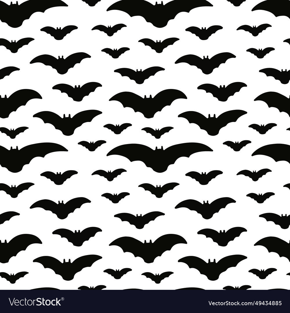 Black bats seamless pattern Royalty Free Vector Image