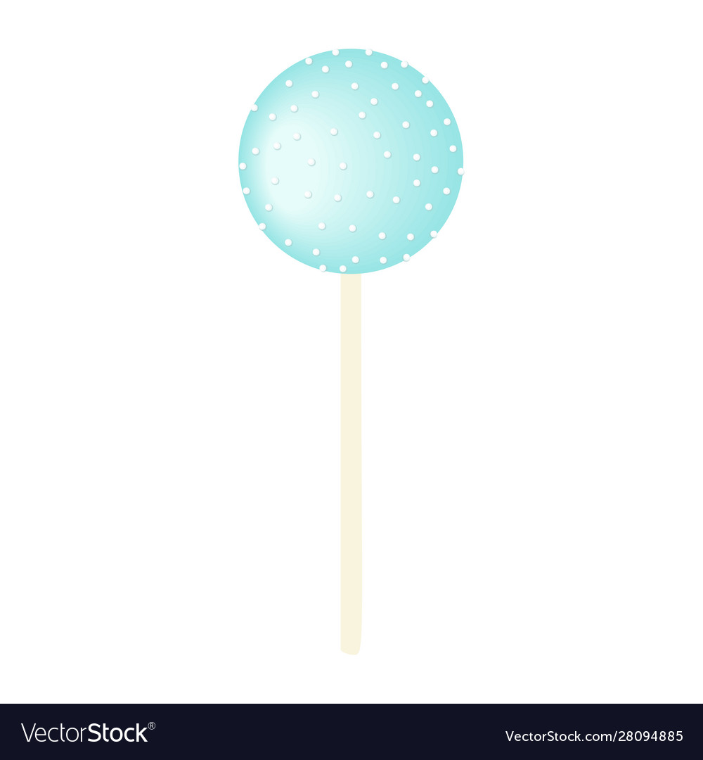 Blue sweet bubble round candy - lollipop isolated