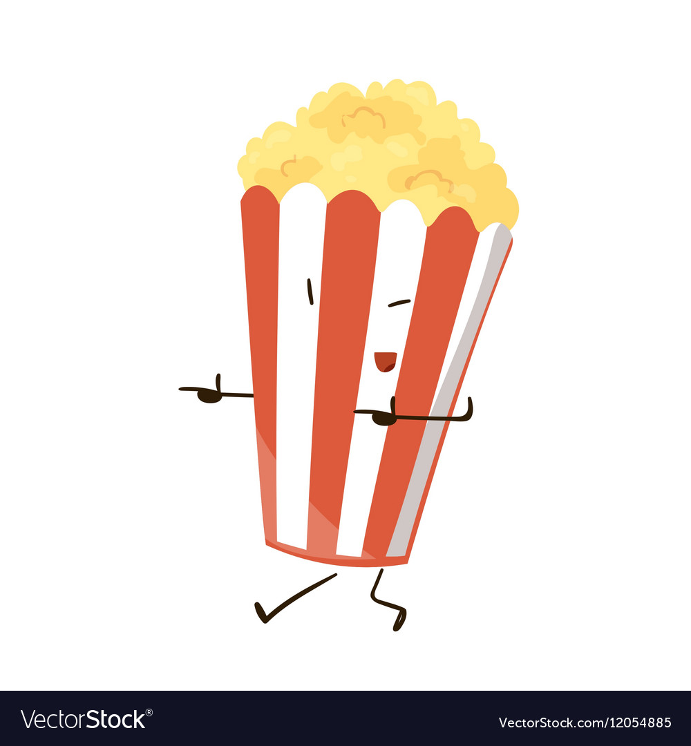 Funny fast food popcorn icon Royalty Free Vector Image Funny fast food popcorn icon Royalty Free Vector Image
