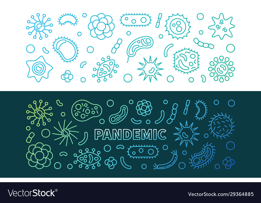 Pandemic Konzept bunte Umriss-Banner vector image Pandemic Konzept bunte Umriss-Banner