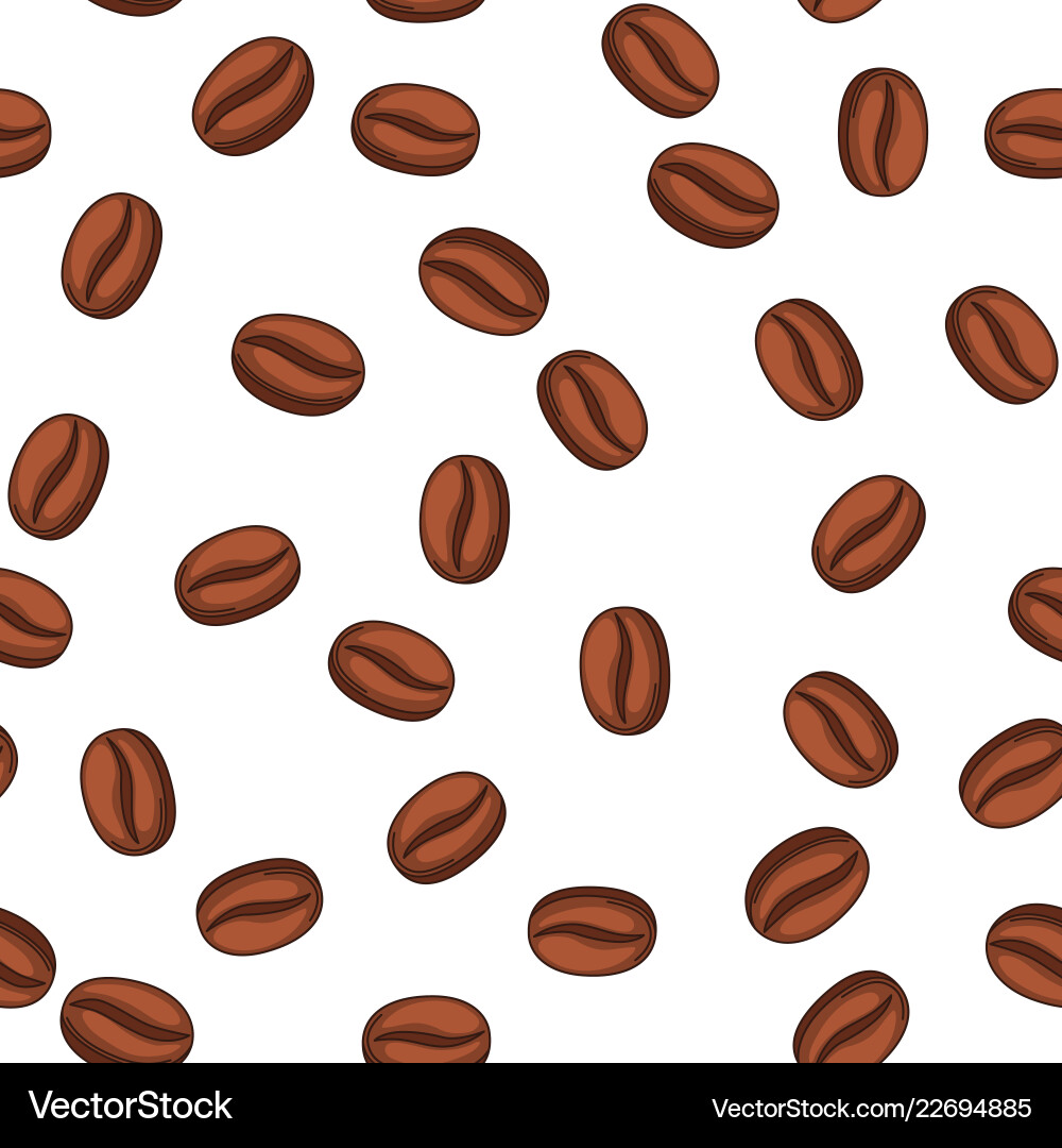 Seamless pattern with coffee beans Royalty Free Vector Image
