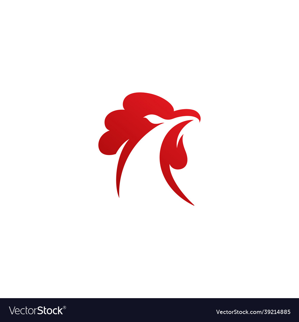 Silhouette of the rooster icon vector image Silhouette of the rooster icon