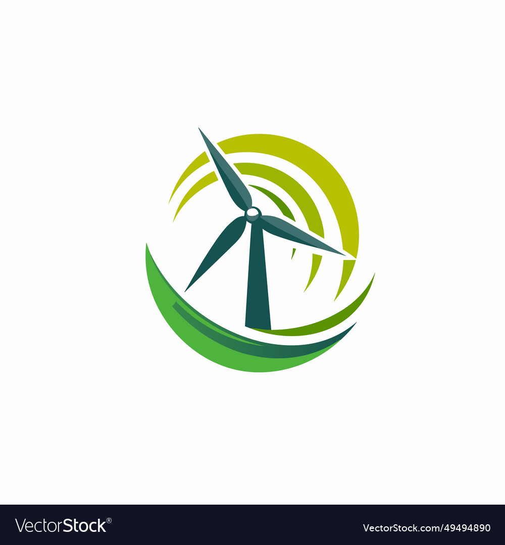 Alternative power solutions filled colorful logo Vector Image