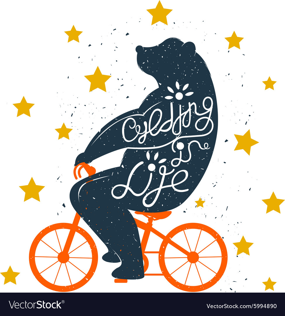 Bear on bike Royalty Free Vector Image - VectorStock