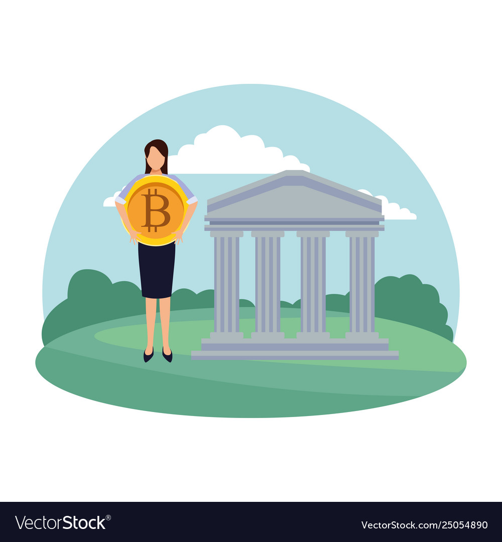 Businesswoman with cryptocurrency