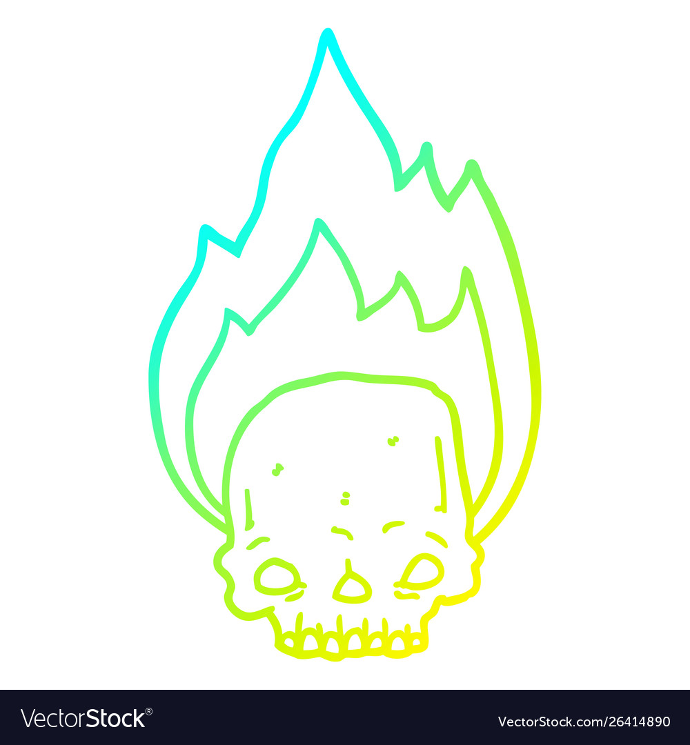 Kalte Gradientenlinie Zeichnung spritzige Cartoon-Flamm