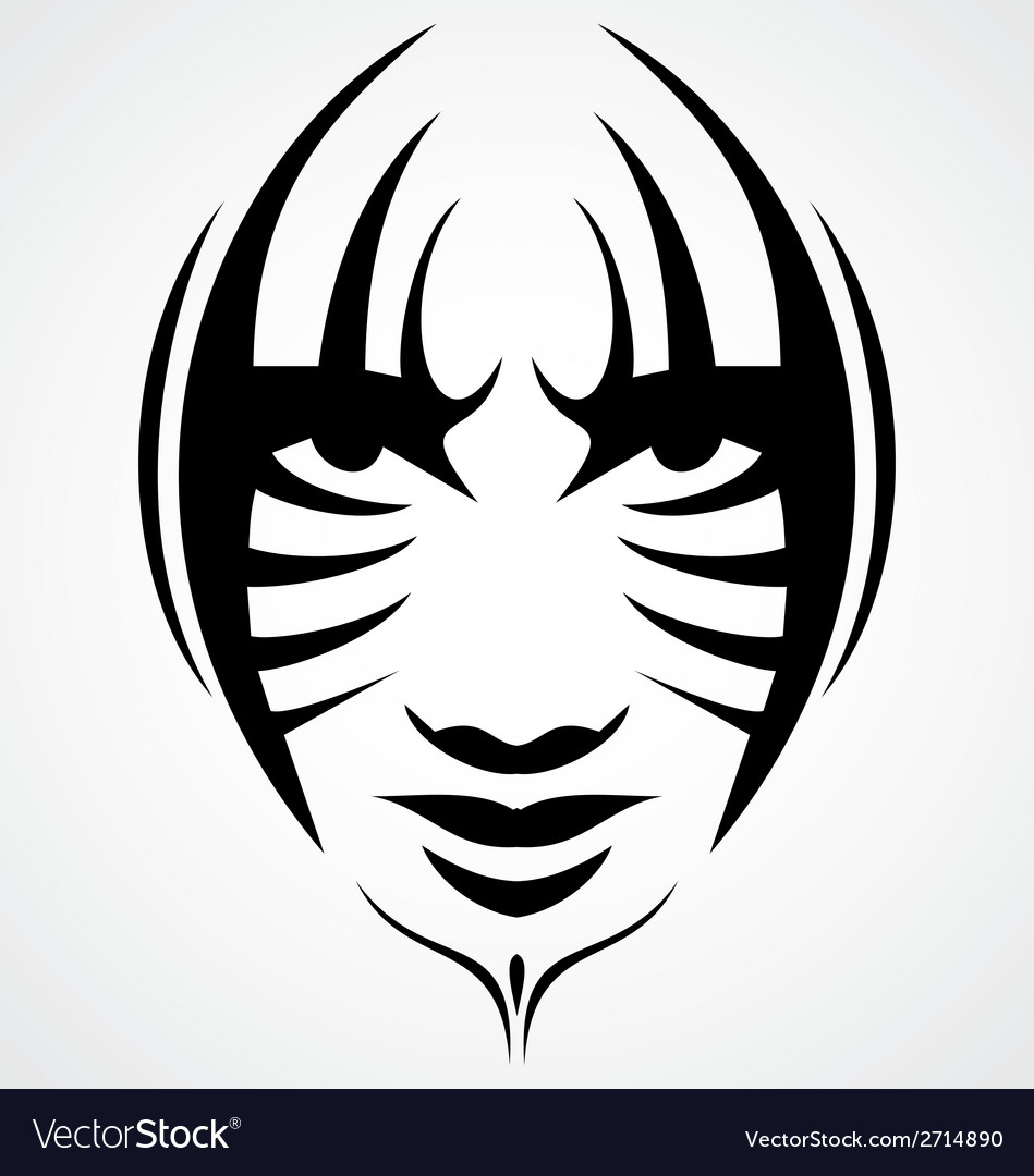 Face tribal Royalty Free Vector Image - VectorStock