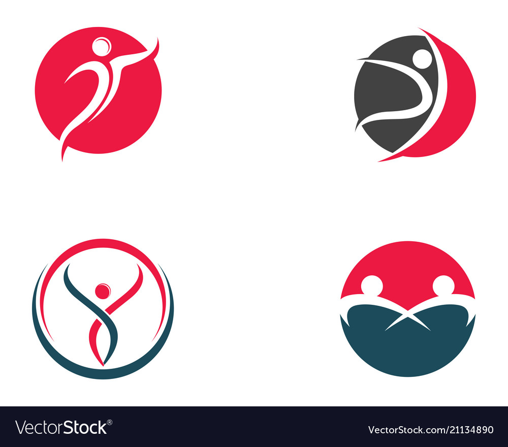 health people logo and symbols template icons vector image people template