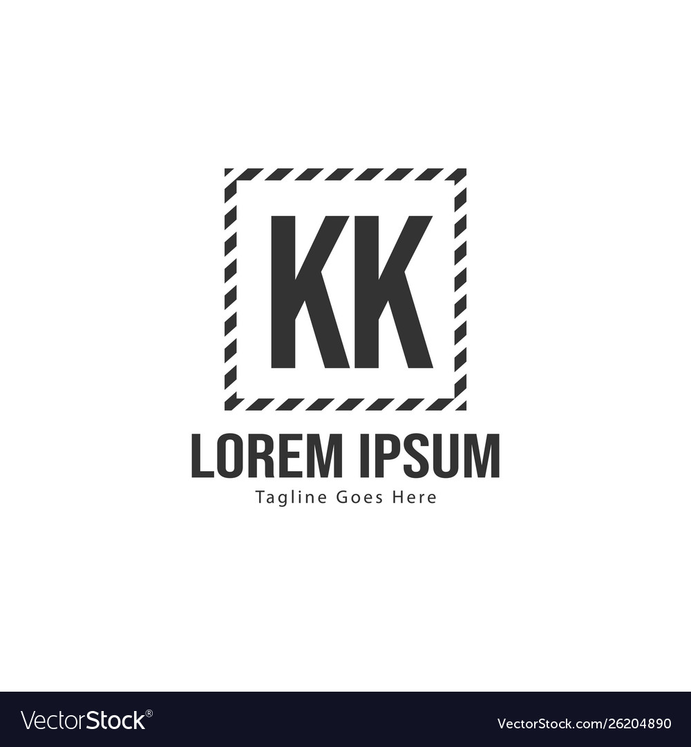 Initial kk logo template with modern frame vector image Initial kk logo template with modern frame