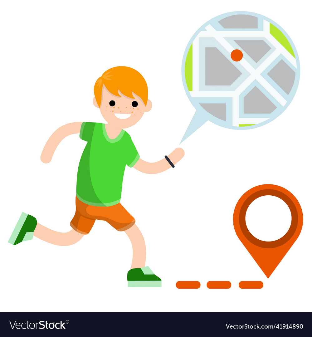 Man run with smart watch vector image Man run with smart watch