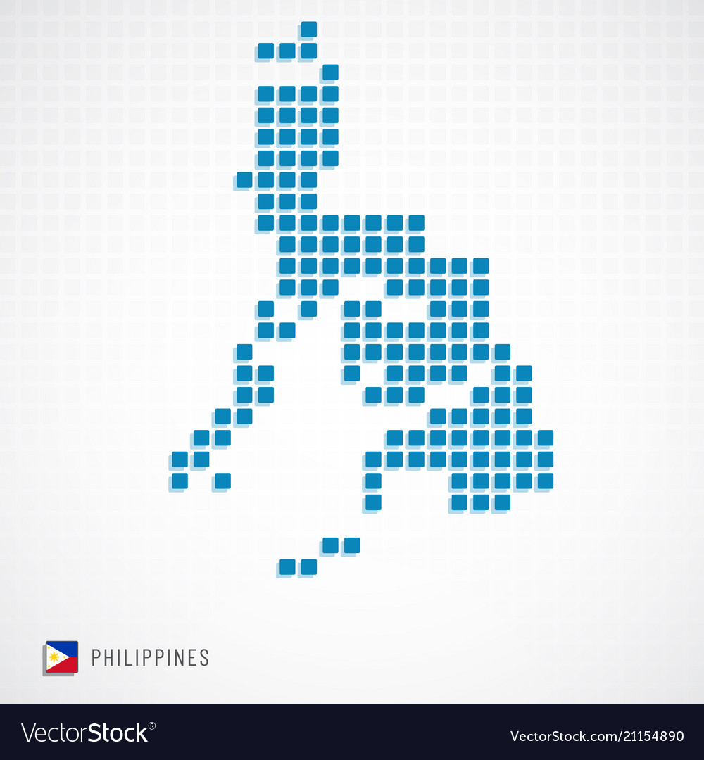 Philippines map and flag icon vector image Philippines map and flag icon