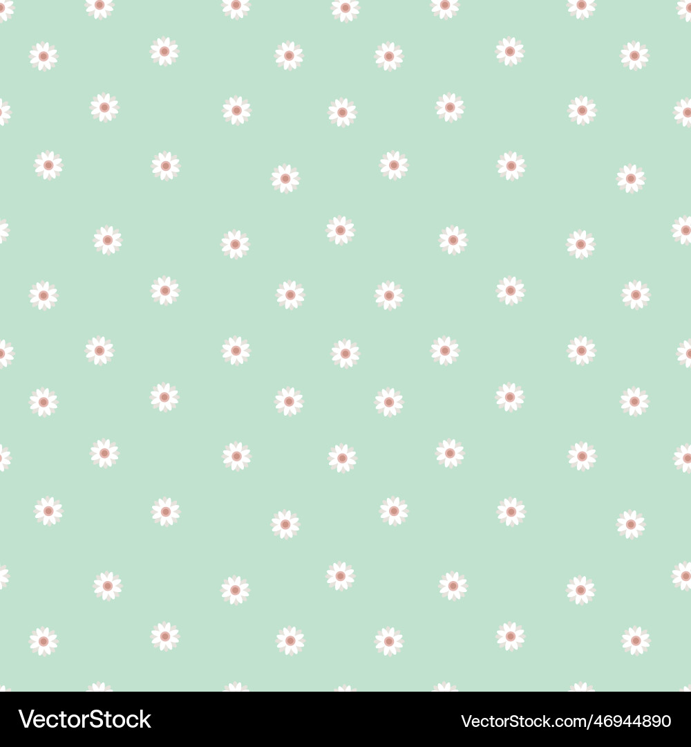 Seamless pattern with simple daisy flowers Vector Image