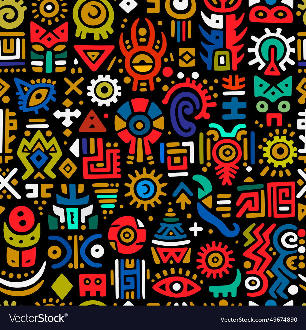 Tribal african mexican style ethnic hand drawn Vector Image