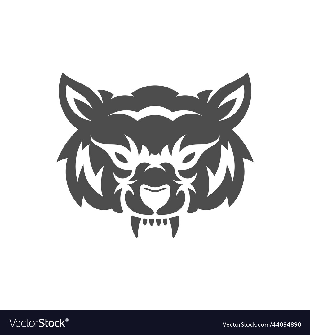 Wolf Kopf Logo Design Maskottchen Kunst