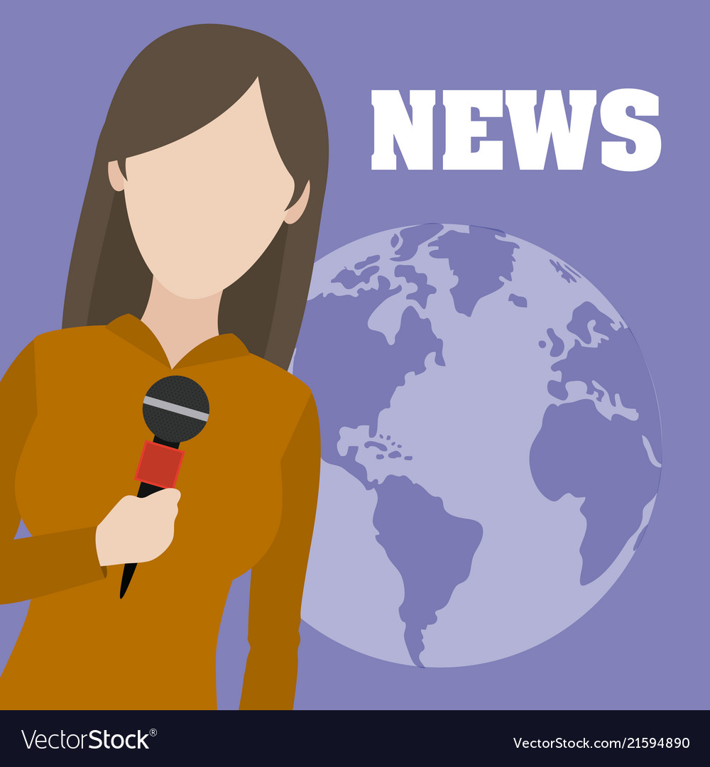Woman journalist reporter Royalty Free Vector Image