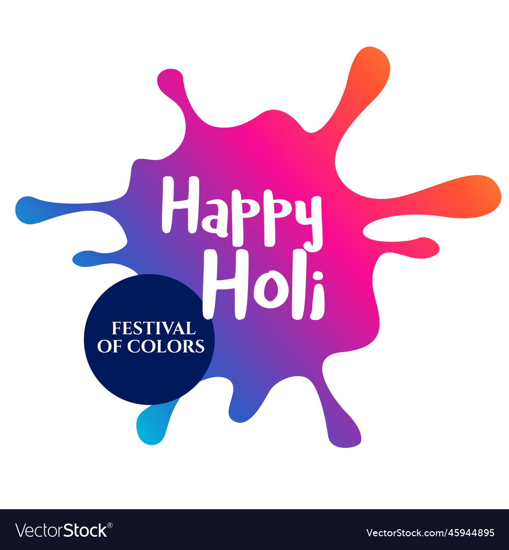 Colorful splash for happy holi Royalty Free Vector Image