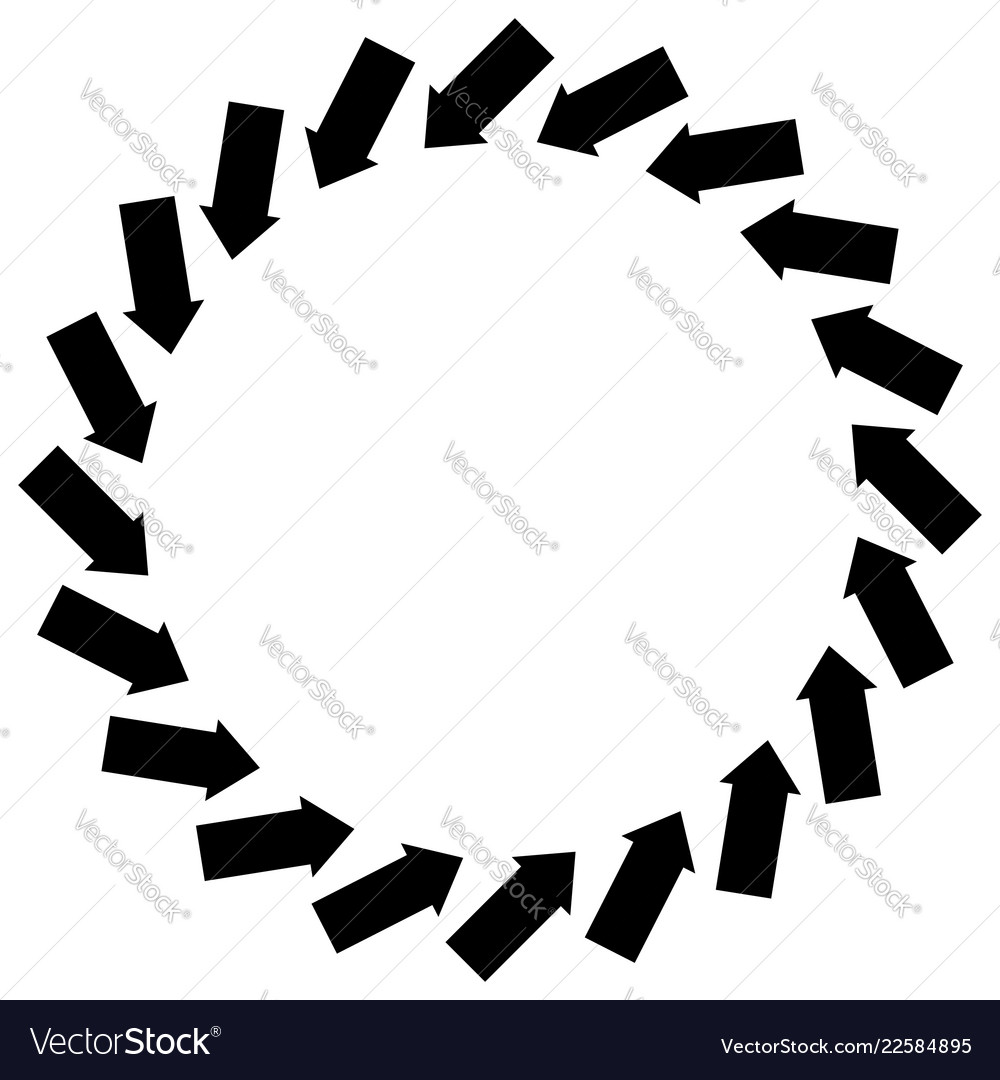 Concentric arrows symbol to rotation gyration