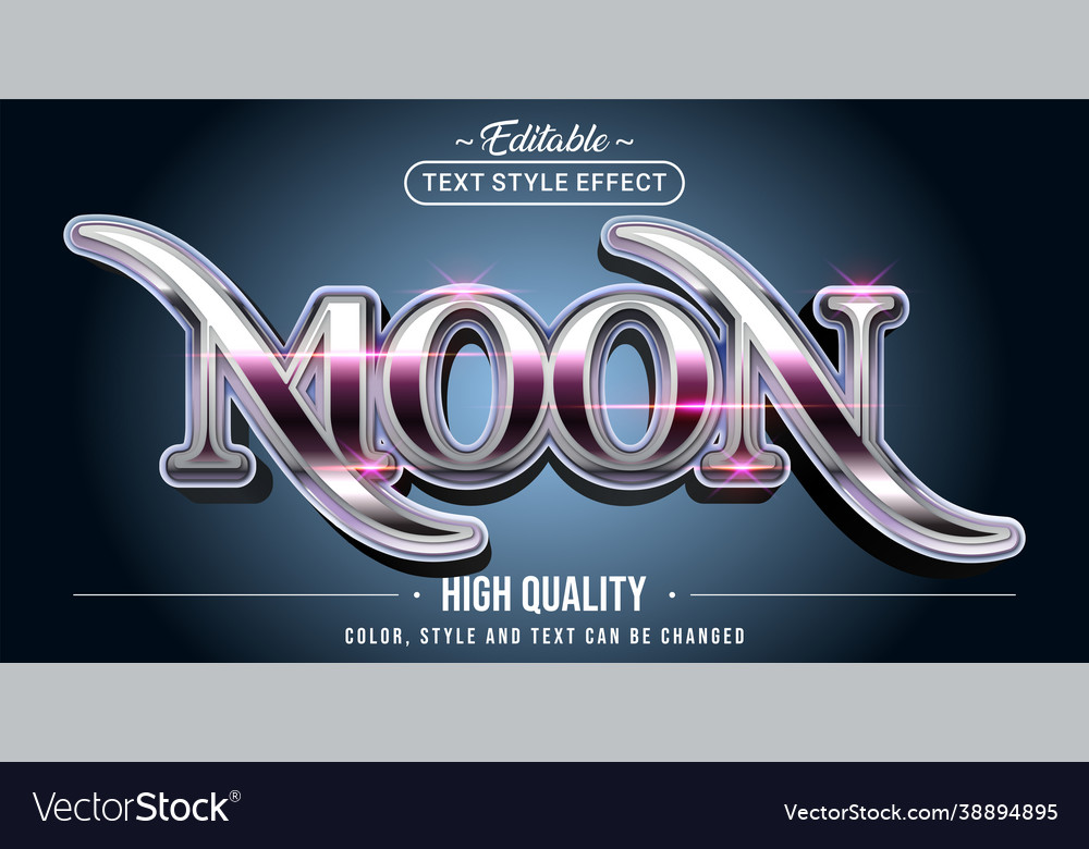 Editable text style effect - moon text style theme