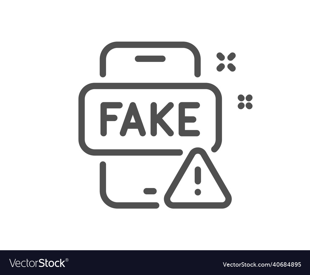 Fake news line icon web propaganda sign Royalty Free Vector