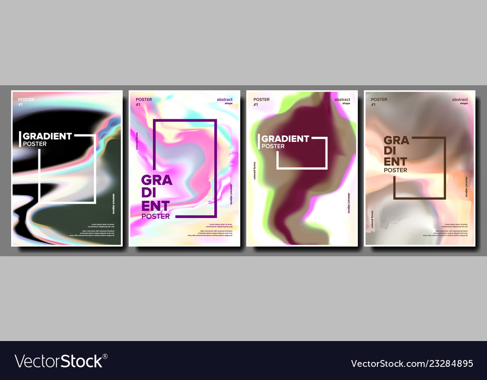 Gradient fluid poster set minimal