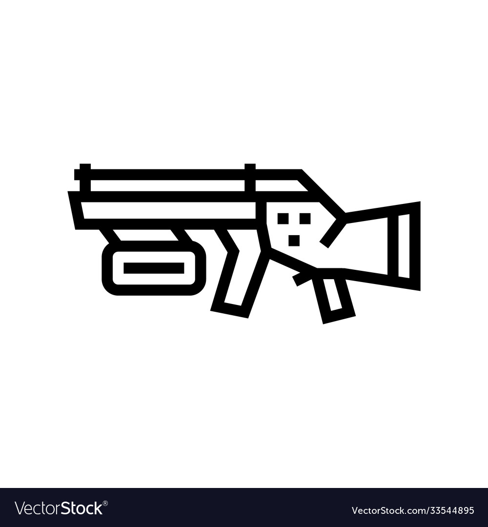 Gun future line icon Royalty Free Vector Image